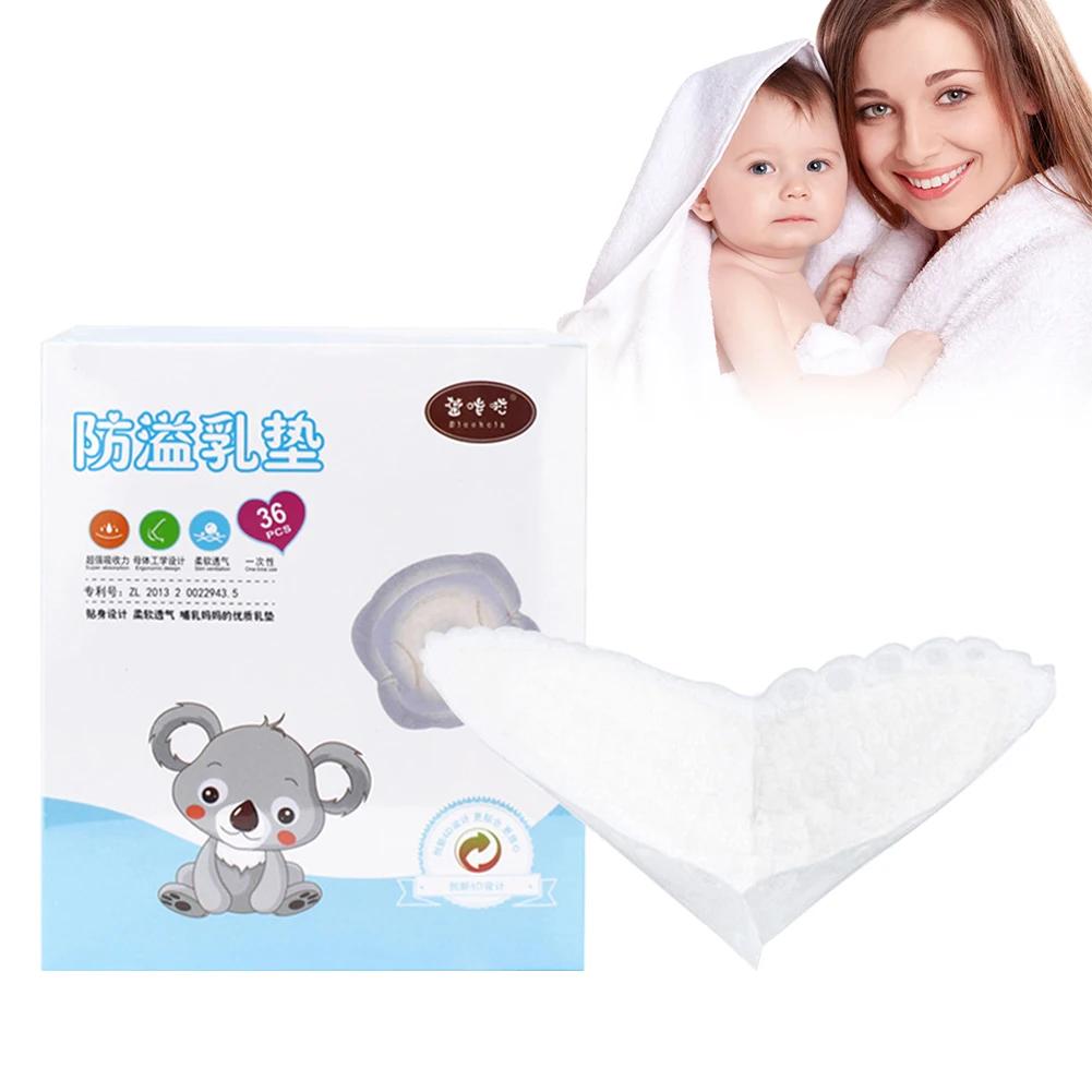 

36Pcs Anti-overflow Breast Pad Disposable Thin Maternity Milk Nursing Pads Imported Material New Grooves Instant Absorption