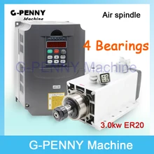 Продукт! 220 В/380 В 220 кВт 4 подшипника с ЧПУ мотор шпинделя с воздушным охлаждением ER20 шпиндель воздушного охлаждения и 4 кВт в инвертор высокого качества