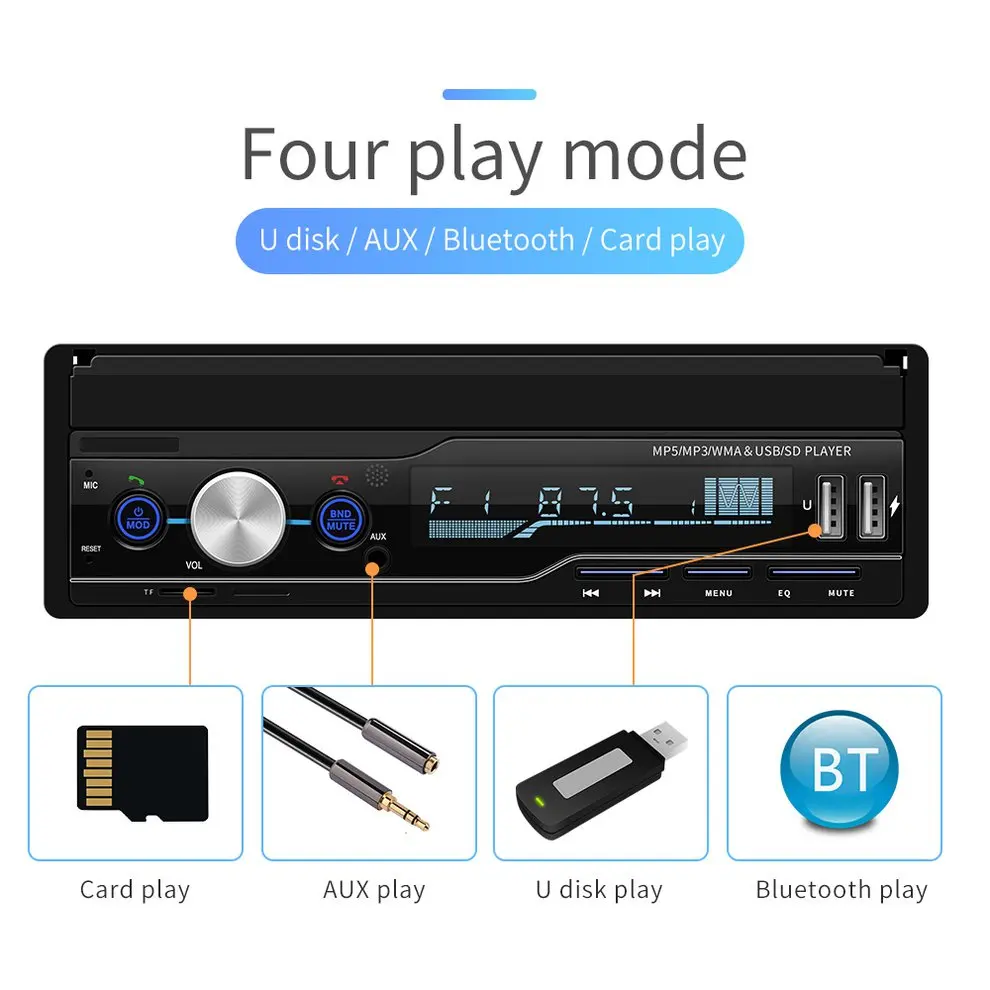 

T100 7" Universal Multi-functional Car radio MP5 Player Telescopic Audio Radio multimedia player