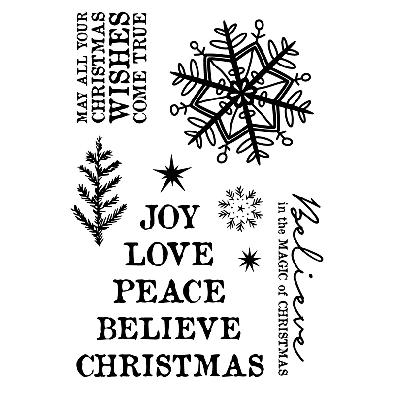 

AZSG Peace Christmas Clear Stamps For DIY Scrapbooking Photo Album Decoretive Embossing Stencial 11*16cm