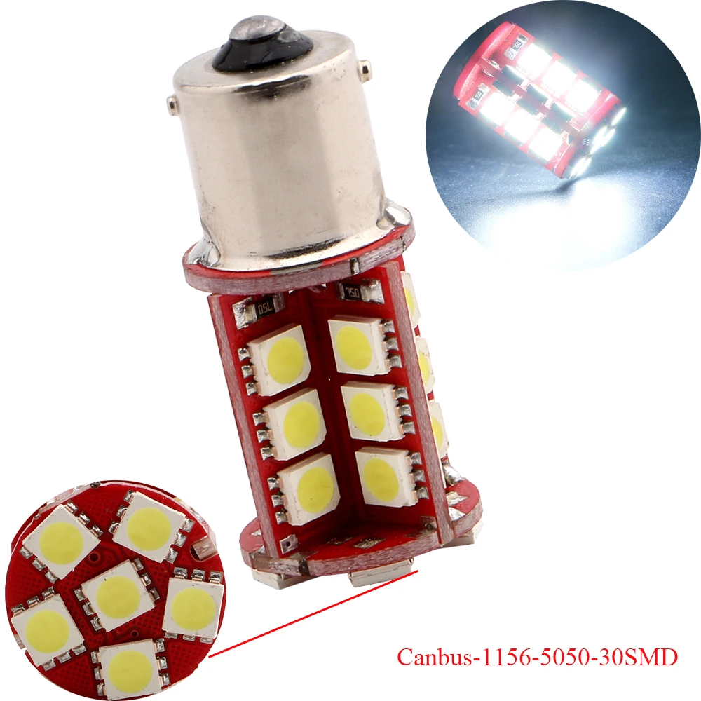 30 шт. 1156 BA15S P21W 1157 BAY15D P21/5 Вт 5050 SMD CAN Bus светодиодный сменный фонарь задние