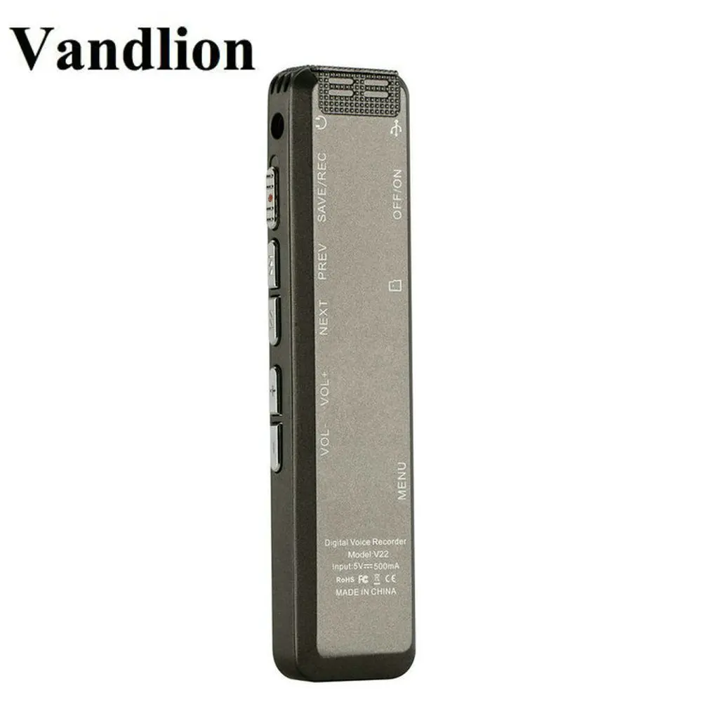 Vandlion V22 серый цифровой аудио рекордер 8 ГБ запись голоса USB длительное время
