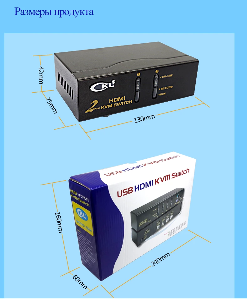 HDMI kvm-переключатель 2 Порты и разъёмы Поддержка автоматического сканирования клавиш и Мышь переключатель для компьютеров Сервера ноутбука