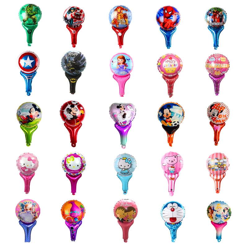 

Superhero Princess Minnie Mickey cane cartoon aluminum balloon party decoration birthday balloon children gift