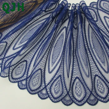 

5yards/lot Royal blue&Red Bilateral Wave Mesh Water Soluble Lace Fabric 23cm Wide Lace Trim Apparel Sewing Lace Appliqued