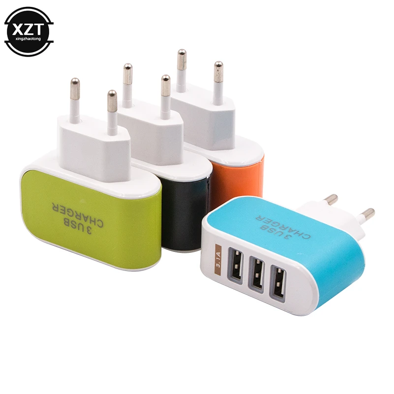 AC DC 5V 1A Universal Power Adapter 3 USB Port Mobile phone charger USB Power Adapter Supply 220V to 5 V for Phone Charger usb fast charge