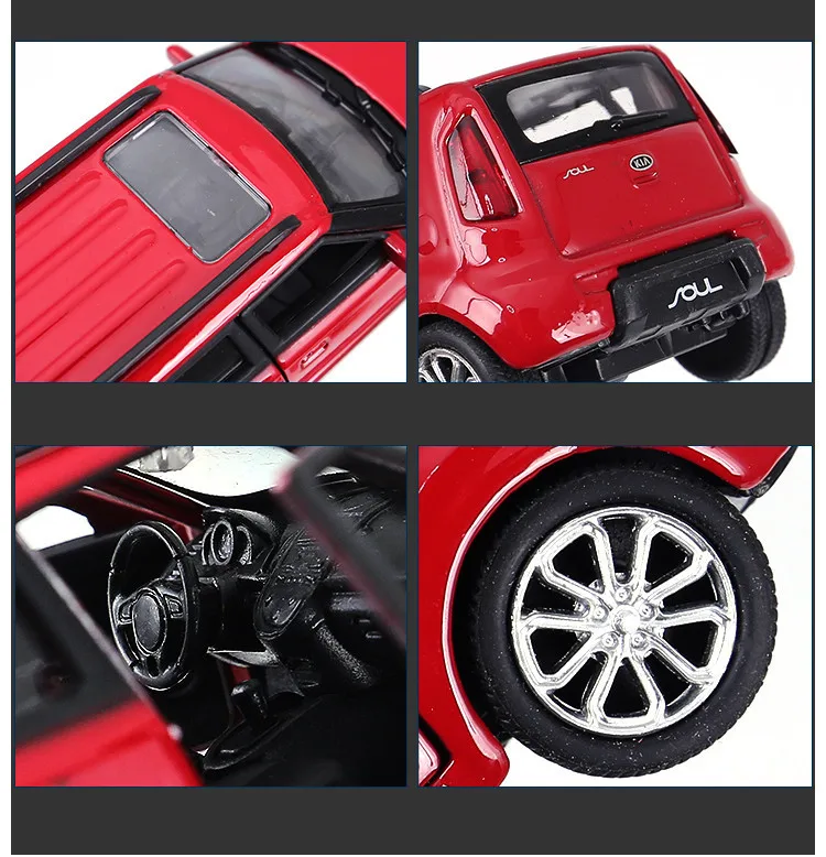 Лучшие продажи 1:36 Kia SOUL внедорожная модель автомобиля из сплава, моделирование литья под давлением дверь оттяните назад детская модель игрушечной машины