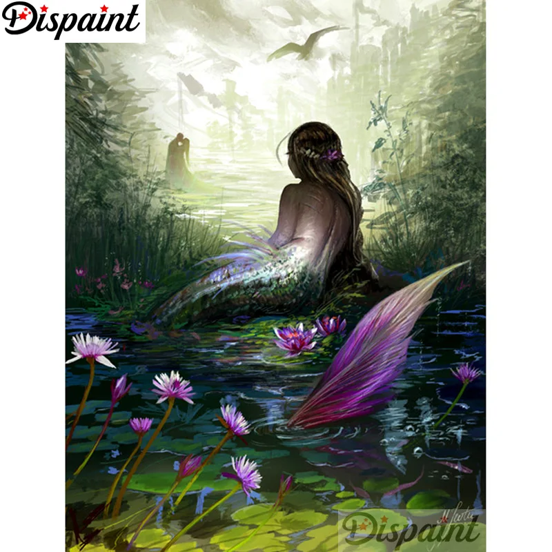 

Dispaint Full Square/Round Drill 5D DIY Diamond Painting "Cartoon mermaid" 3D Embroidery Cross Stitch Home Decor Gift A12224