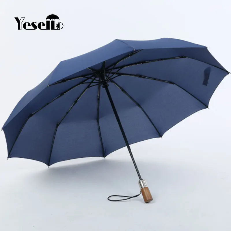 

Yesello Fully-Automatic Rain Umbrella Three Folding Business Solid Sunshade Umbrella Wind Resistant Folding Automatic Umbrellas
