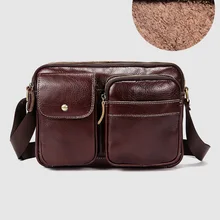 CARANFIER мужской портфель из натуральной яловой кожи, одноцветные сумки через плечо, мужские винтажные многофункциональные сумки через плечо для отдыха