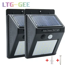 20 30 LED Solar Light Outdoor Solar Lamp PIR Motion Sensor Solar Panel Night Security Wall Light Garden Yard Path Waterproof lumiparty new pir infrared body motion sensor solar power panel outdoor led wall yard garden light lamp for garden supplies