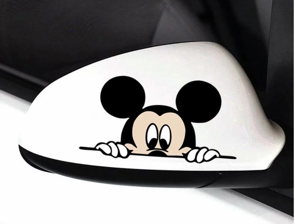 2018 Creative Car Sticker Cute Mickey Mouse Peeping Cover Scratches