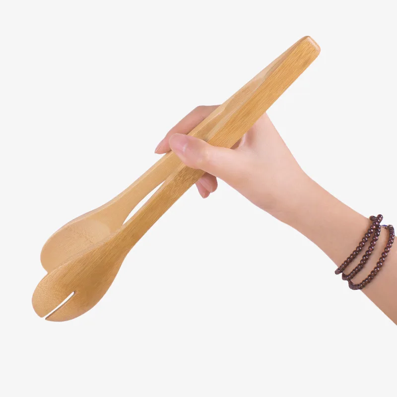

100pcs Large Bamboo Food Toaster Tongs Bamboo Salad Cake Snack Clip Grip Bread BBQ Tongs Kitchen Tools Clamp Cooking Utensils