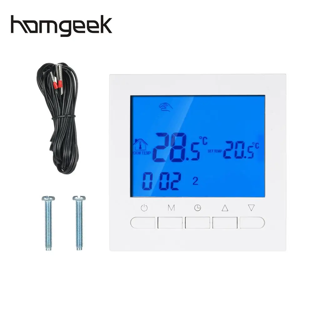 

Homgeek Programmable Thermostat with Wifi function Electric Heating LCD Display Thermostat Smart WIFI Temperature Controller