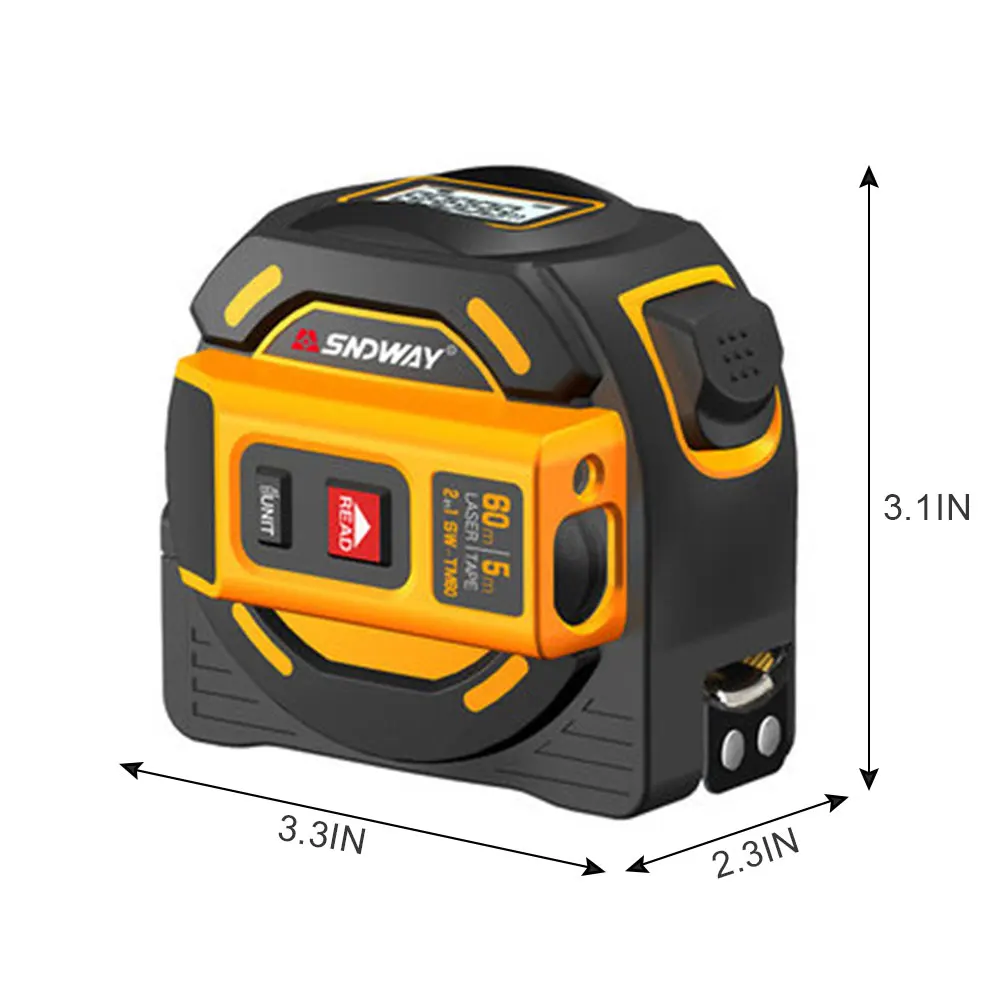 2 в 1 измеритель ленты 5 м измерительный прибор ЖК-цифровой дисплей ручной инфракрасный 60 м 40 м электронная линейка