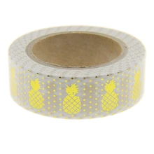 White Pineapple Foil Washi Tape Scrapbooking Tool Cute Decorative Cinta Adhesiva Decorativa Japanese Stationery Washi Tapes Mask