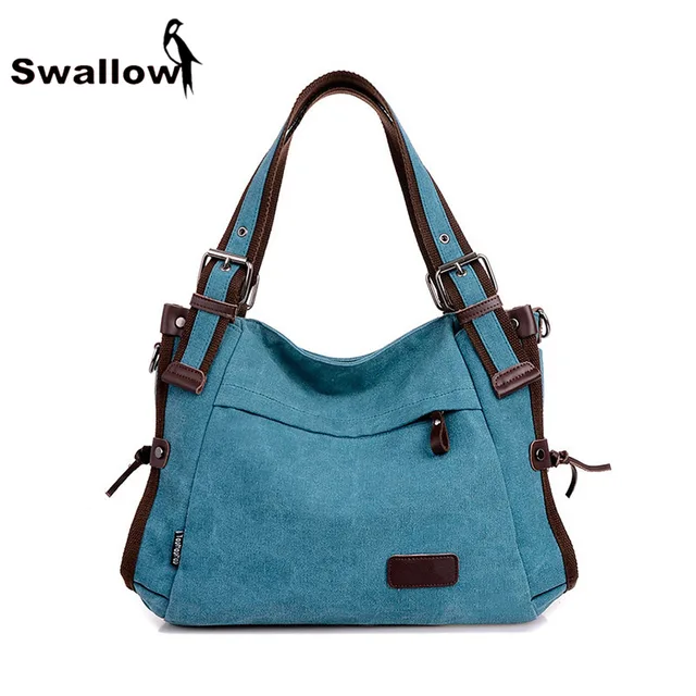 2016 Fashion Canvas Bag Women Handbag Shoulder Bags Messenger Bags Casual Blue Hobos Bolsa Feminina High Quality Large Capacity