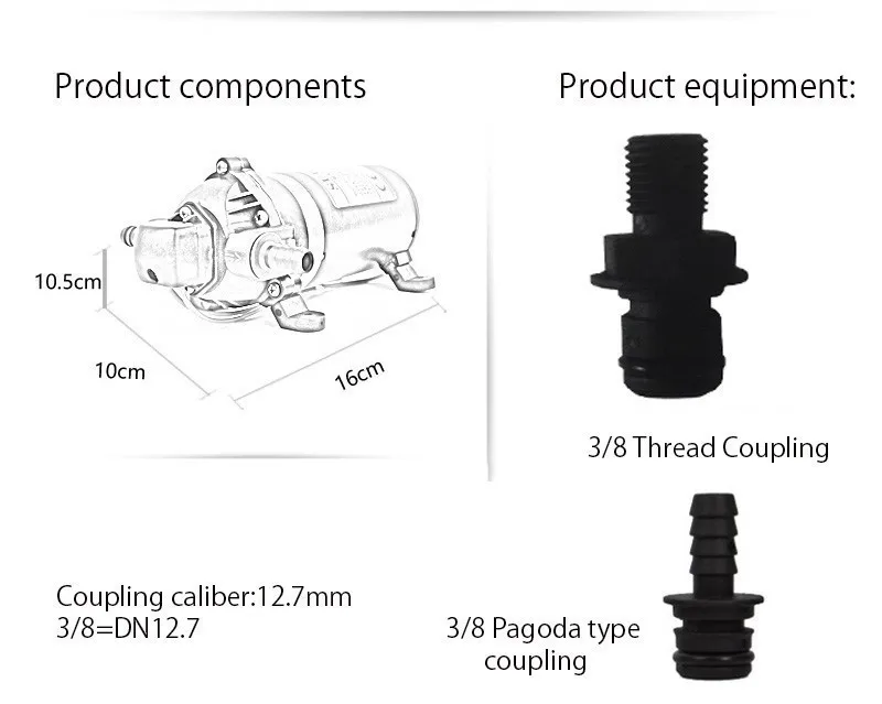 160psi AC 110v/220v Water Pump High Pressure Diaphragm Pump 9.5m lift Submersible pumps For Chemical DP-160s