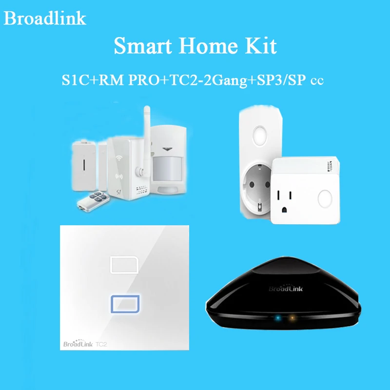 

Broadlink Smart Home, S1/S1C+RM2 Rm Pro Universal Intelligent Controller+Smart Wifi Wireless Switch TC2 2gang+Contros SP3/SP cc