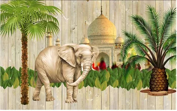 

Custom 3d photo wall murals Wallpaper Indian style elephant mural Southeast Asia background wall decoration livingroom wallpaper