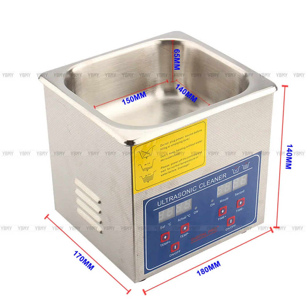 220 В 1Л Цифровой Ультра звуковой очиститель с подогревом из нержавеющей стали ультра звуковая Очистительная Машина местная Быстрая