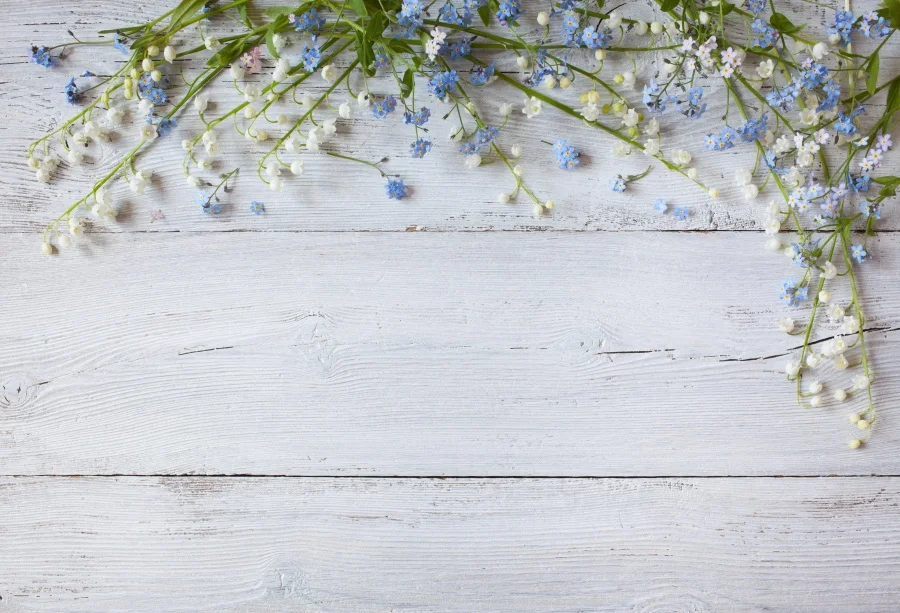 

Laeacco Gray Wooden Board Spring Flowers Floret Petal Pet Doll Portrait Photography Backgrounds Photo Backdrops For Photo Studio