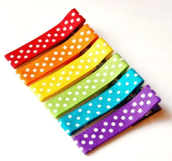 Wholesale 50pcs New Fashion Toddler Baby hair clips Rainbow polka dot
