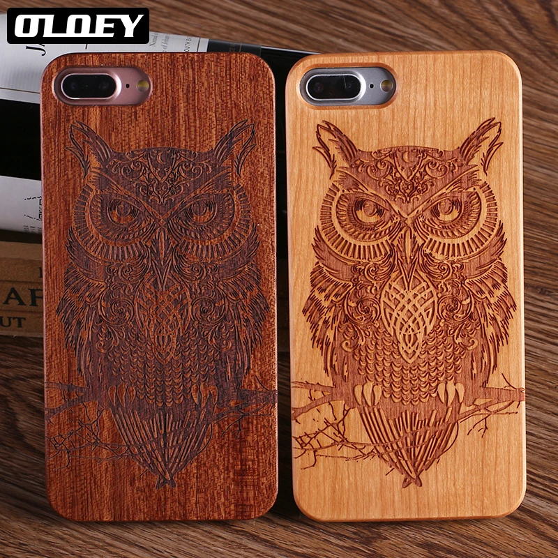 

OLOEY For iPhone 5 5S 6 6S 6Plus 7 7Plus 8 8Plus X XS Max Birds Printed Wood Case For SAMSUNG S7 Edge S8 plus S9 S9 Plus Fundas