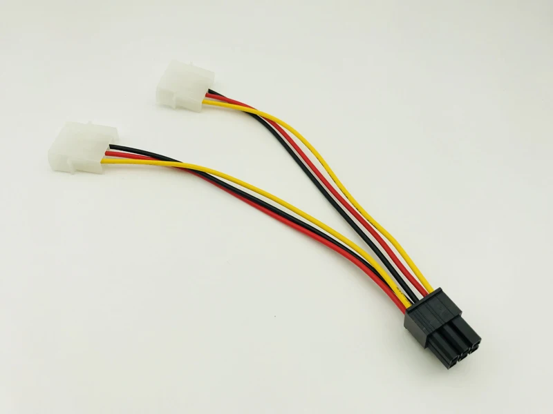 5pcs Dual 4 Pin to 6 Pin Molex PCI-E External Graphics Card Power Cable Converter Adapter High Quality for BTC Miner Mining