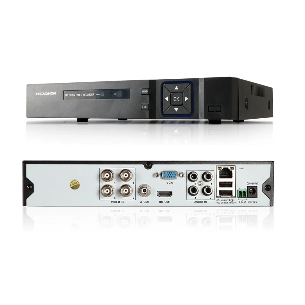 HCVAHDN 5 IN 1 DVR 4 Channel 4CH 1080P 720P AHD DVR 2MP NVR AHD-H DVR HDMI 1080P 4CH Audio Input Multi-language Email alarm