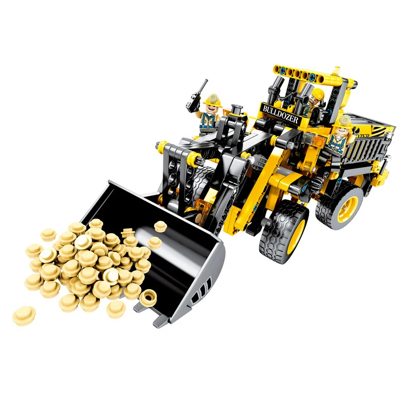 

Engineering Excavator Vehicles Bulldozer City Technic Assemble Model Building Blocks Educational Toys For Children Gift Toy