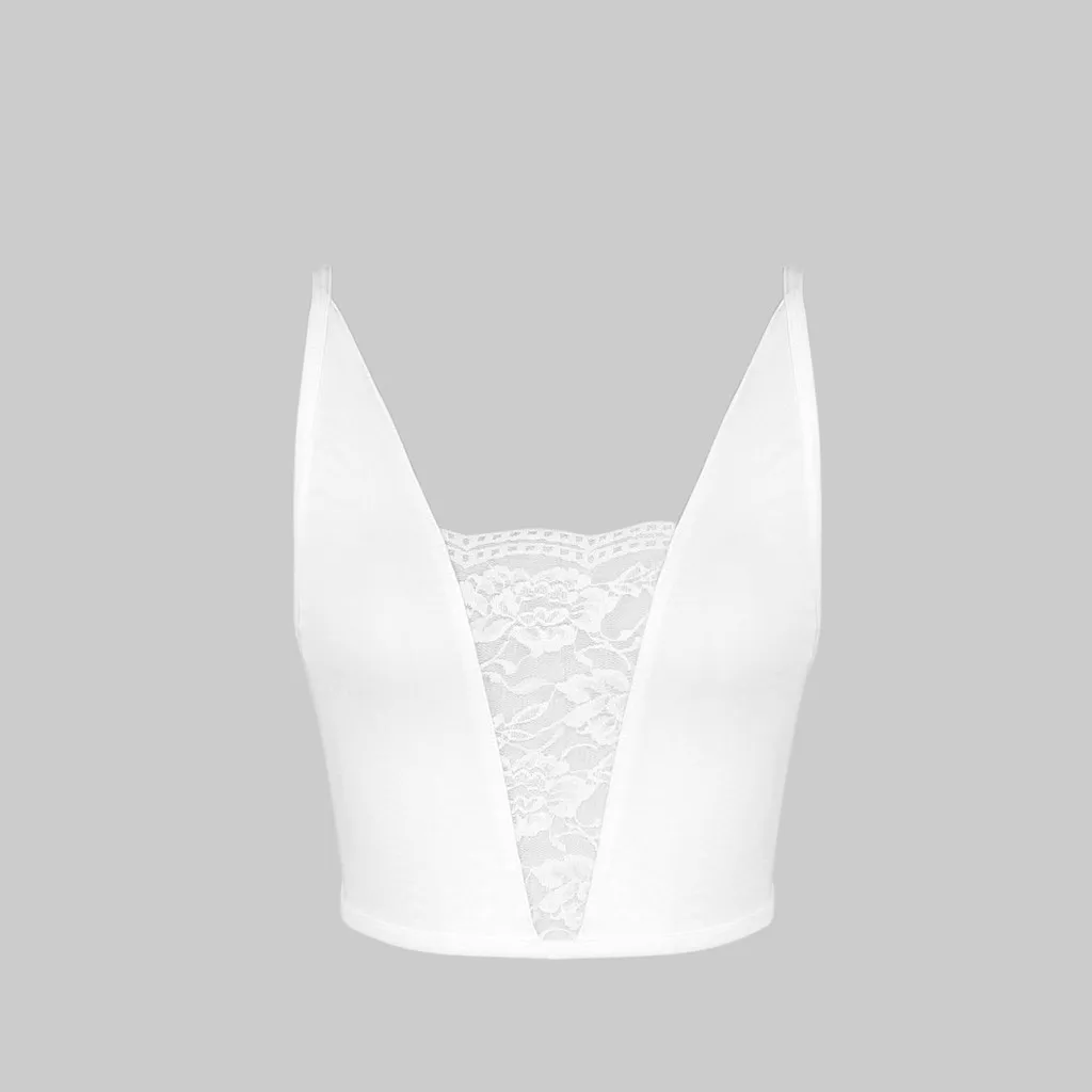 Белый Sexy Undershirt Women Camisole Hollow Out Bandage Strappy Halter Female Elastic Cage Camisole Top Underwear top lencero mujer - Цвет: Белый