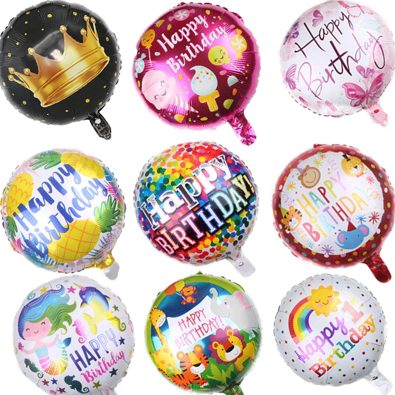 

18 Inches Globos Happy Birthday Foil Balloons Baby Shower Inflatable Toys Ballons Helium Round Air Ball Kids Party Favor Decorat