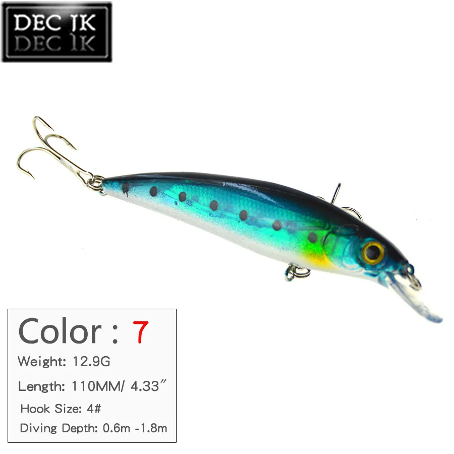 1PCS Crankbaits Minnow Suit For Plastic Hard Fishing Lure Fake Bait 3D Fish Eyes Tackle Artificial Saltwater Lures With Hooks (7)