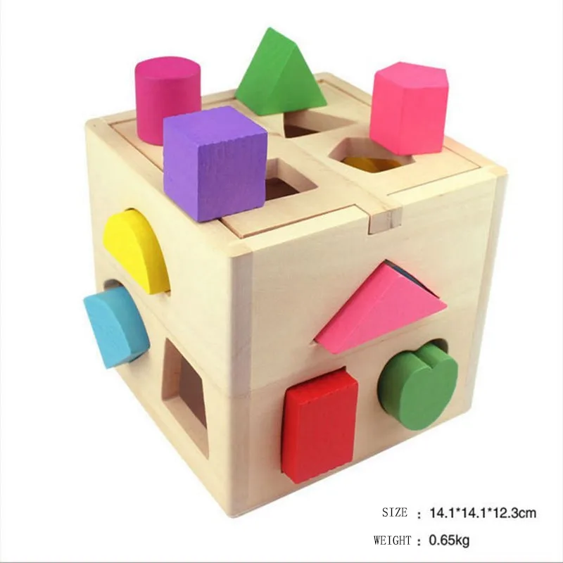 MOTOHOOD 11118 cm Wooden Toys For Girls Boys Baby Intelligence Building Blocks Shape Box Geometric Assembling Blocks  (8)