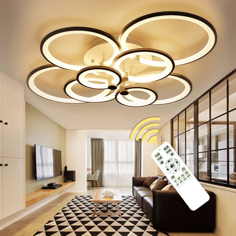 

Black Or White Finished Modern Ceiling Lights For Living Room Bedroom Dining Room Popular Ceiling Lights Fixtures AC220V 110V