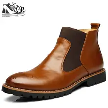 Новинка; мужские мотоциклетные ботинки в британском стиле; осенние ботильоны из искусственной кожи; ботильоны с острым носком