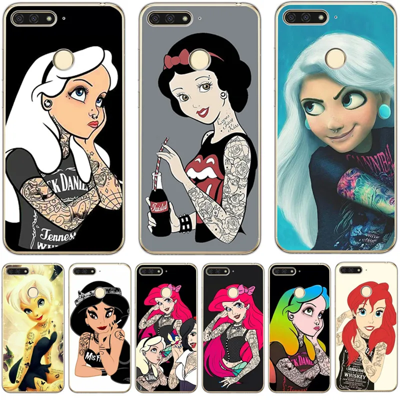 

Luxury For Huawei Honor 10 9 8 8X 8C 7A 7C 7X 7 6X 6A Lite Elf mermaid Aisha white snow princess Cover Case Silicone Coque Etui