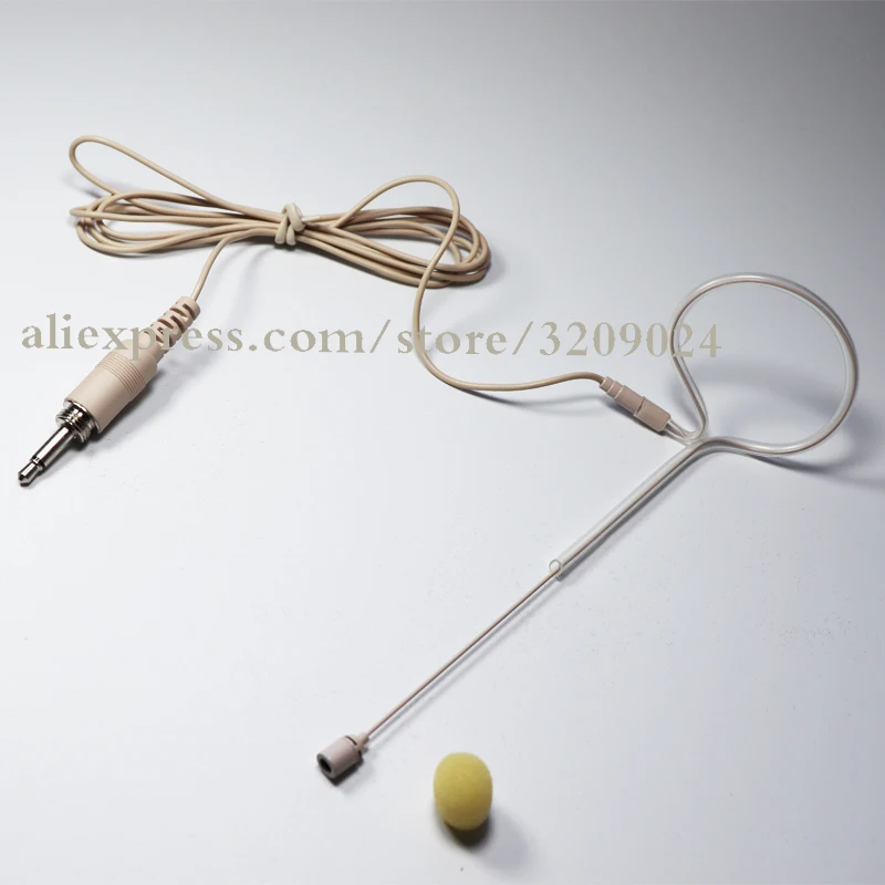 

Beige Single Hook Mic Headset Head Microphone For Wireless Mic System stereo 3.5MM Jack 1/8" Plug