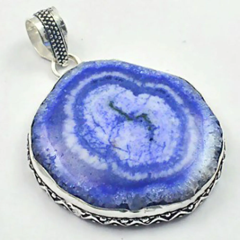 

Solar Quarts Pendant Silver Overlay over Copper, Total Length: 58mm , P4019
