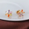 Pendientes coloridos para niños, bonitos pendientes rellenos de oro amarillo para bebé ► Foto 2/5