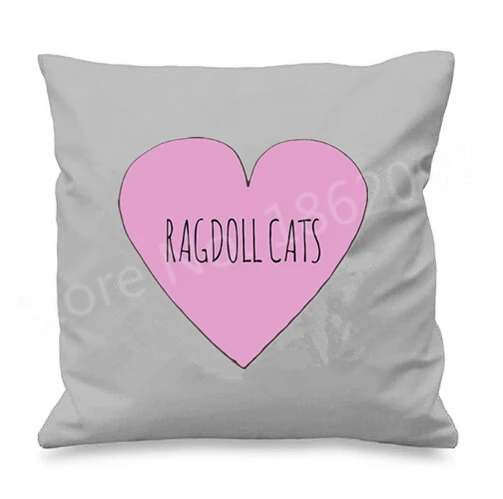 Современная Ragdoll кошка подушка с надписью крышка Мода Ragdoll кошки Бросок Наволочка животное сердце декоративная подушка с изображением кошки Шам подарки Декор