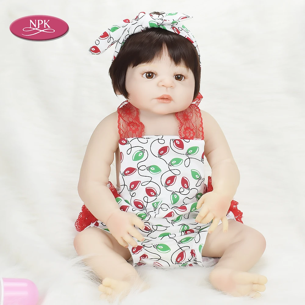

NPK 55CM Reborn Baby Doll Bathe Toys for Girl Full Vinyl Silicone Body Realistic Princess Toddler Fashion Dolls Brinquedo Menina