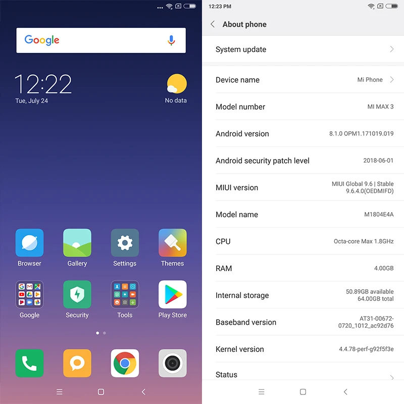 Телефон Xiaomi Mi Max 3 с глобальным ПО оригинал 6 ГБ+128 ГБ Snapdragon 636 восемь ядер 5500 мАч 9