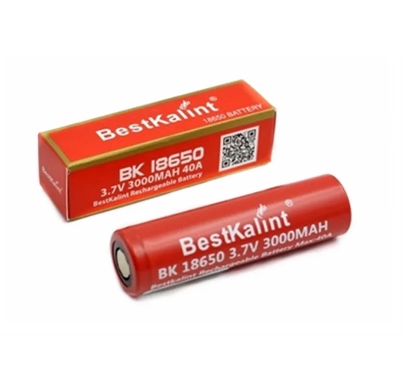 

NEW Bestkalint IMR 18650 battery 3000mAh 40A 3.7v Rechargeable flat Top Batteries electronic cigarette battery