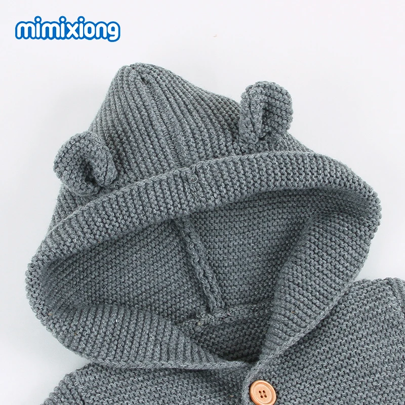 Bebé mameluco 3D Oso de dibujos animados de punto recién nacido Bebes divertido monos mono con capucha moda Niño manga larga mono de los niños Bebé mameluco 3D Oso de dibujos animados de punto recién nacido Bebes divertido monos mono con capucha moda Niño manga larga mono de los niños