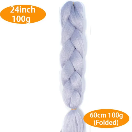 FALEMEI 2" 100 г синтетические плетеные волосы 29 цветов крючком блонд Джамбо косы волосы фиолетовые зеленые синтетические пряди для вплетения в волосы - Цвет: # Серебристо-Серый