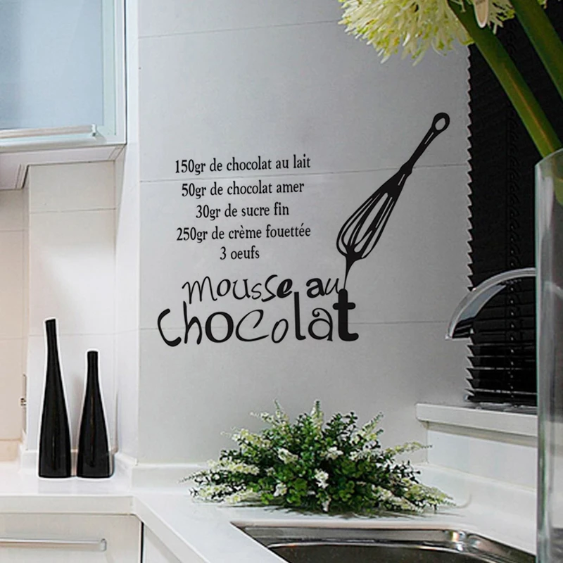 roddel adelaar Beschikbaar Chocolade Mousse Recept Art Stickers Restaurant Keuken Verwijderbare Vinyl  Muurstickers Diy Home Decor Waterdicht Behang JG3127|vinyl wall|vinyl wall  stickerswall sticker - AliExpress