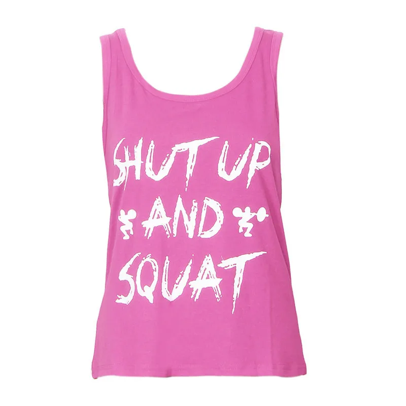 Workout Tank Top T-Shirt Print Gym Clothes Fitness Yoga Lift Womens Yoga Vest