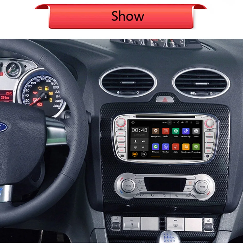 Cheap 7 Inch HD Android 8.1 Car Stereo Radio GPS Navigation Audio for Ford Focus / Mondeo / S-max / C-max / Galaxy With Canubus 1